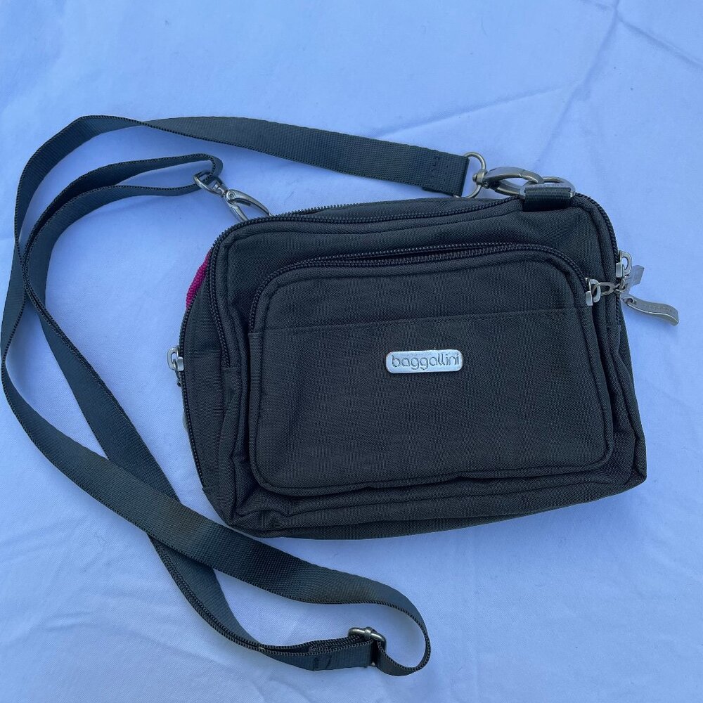 Gray/Pink Baggallini Crossbody Bag